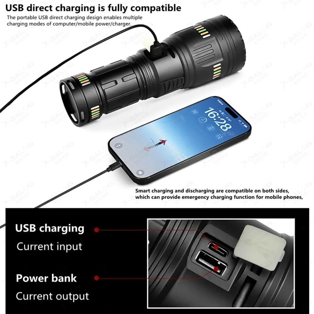 COBA CB-W518 Rechargeable MULTI-FUNCTIONAL Flashlight 3 KM RANGE