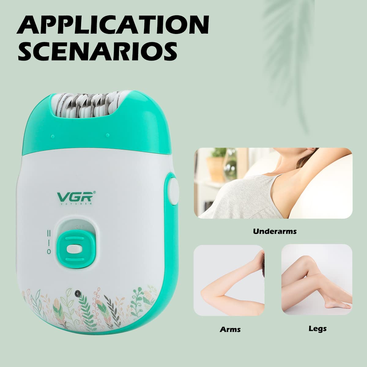 VGR Professional Rechargeable Women Epilator for different body areas