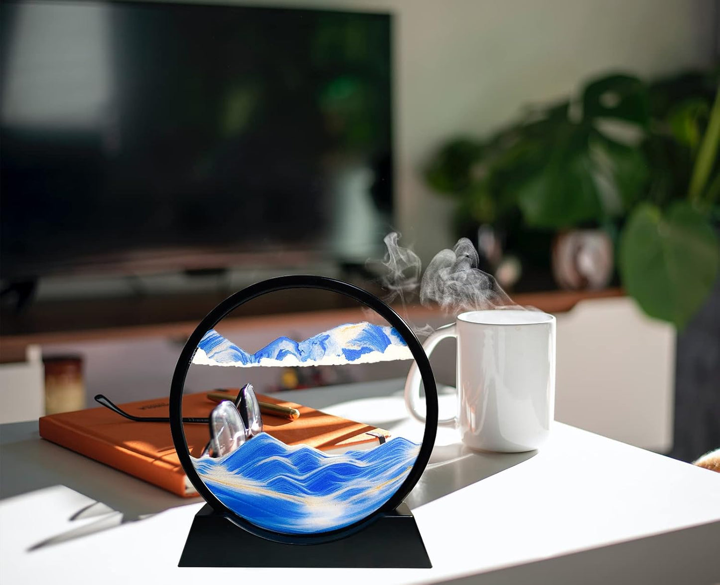 Round Glass 3D Deep Sea Sandscape Moving Sand Art