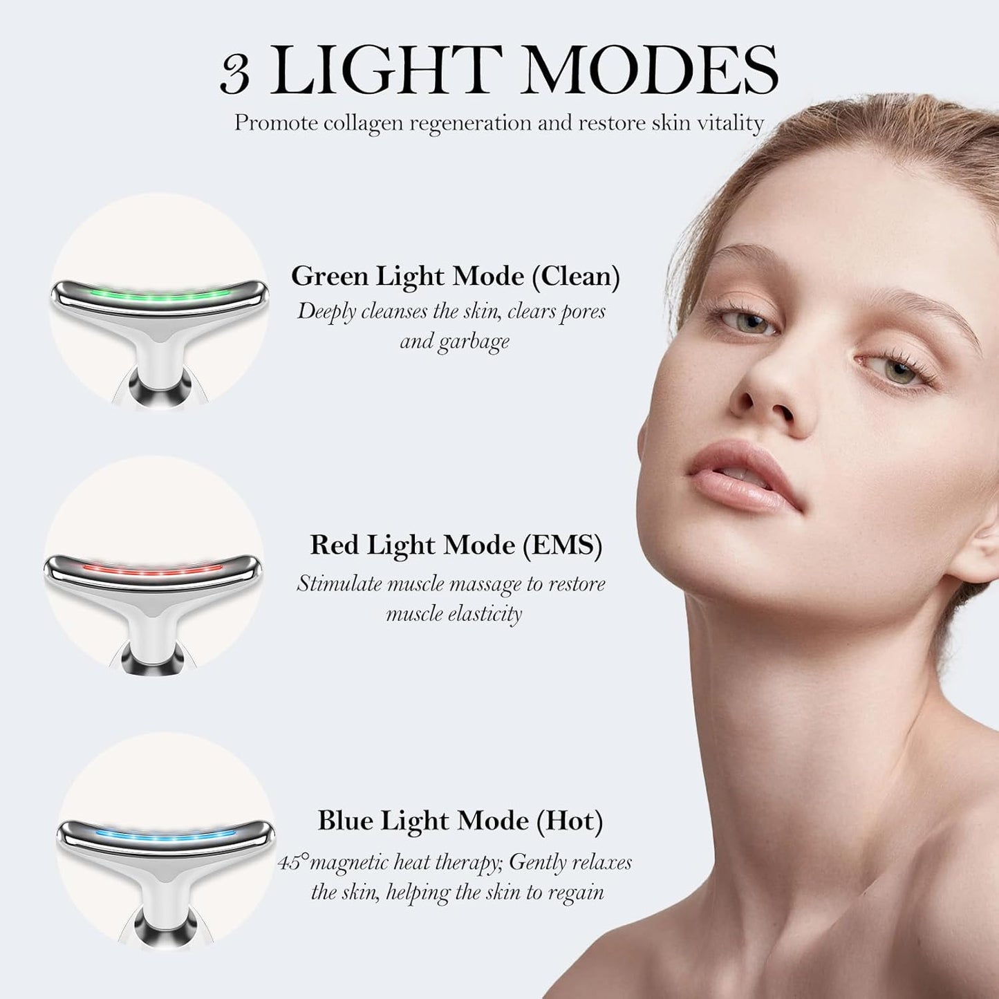 Rechargeable Anti-Wrinkle Facial Massager, Skin Lifting, Firming Tightening Device