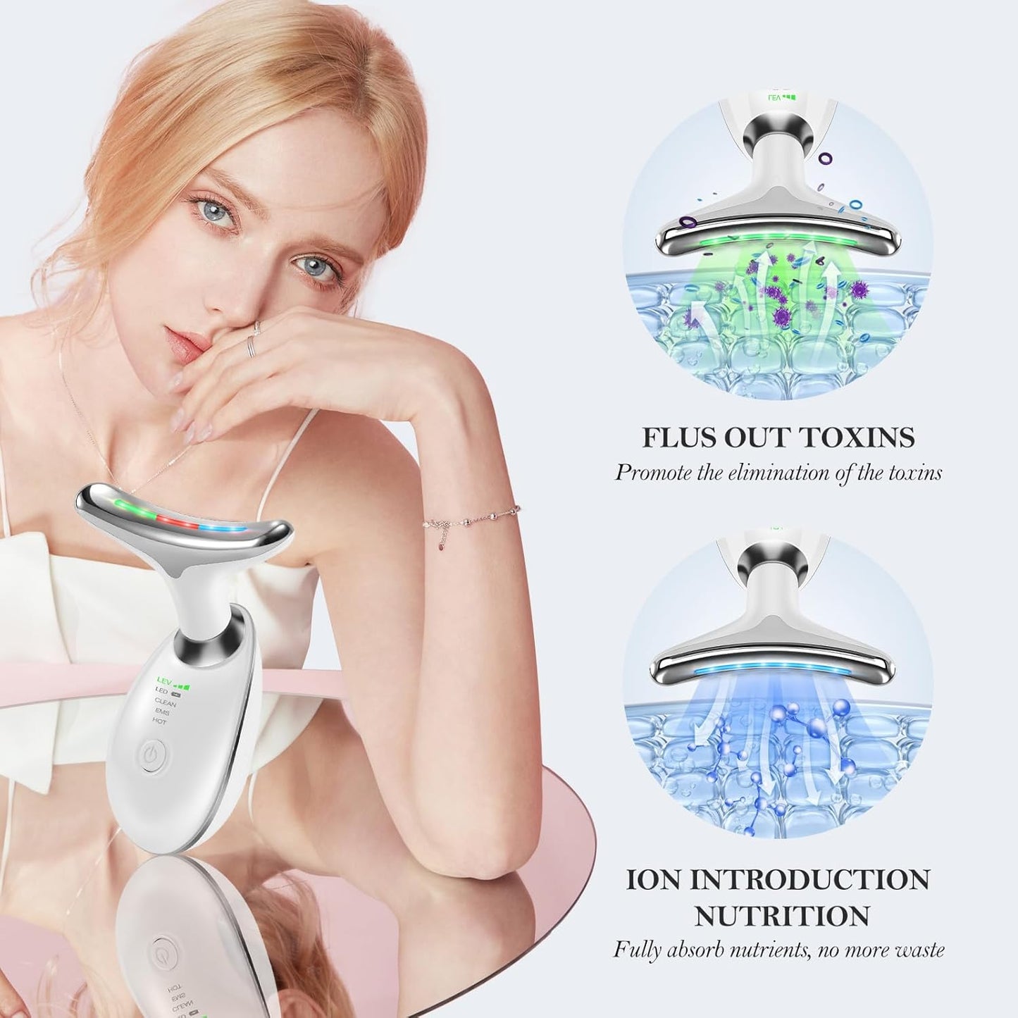 Rechargeable Anti-Wrinkle Facial Massager, Skin Lifting, Firming Tightening Device