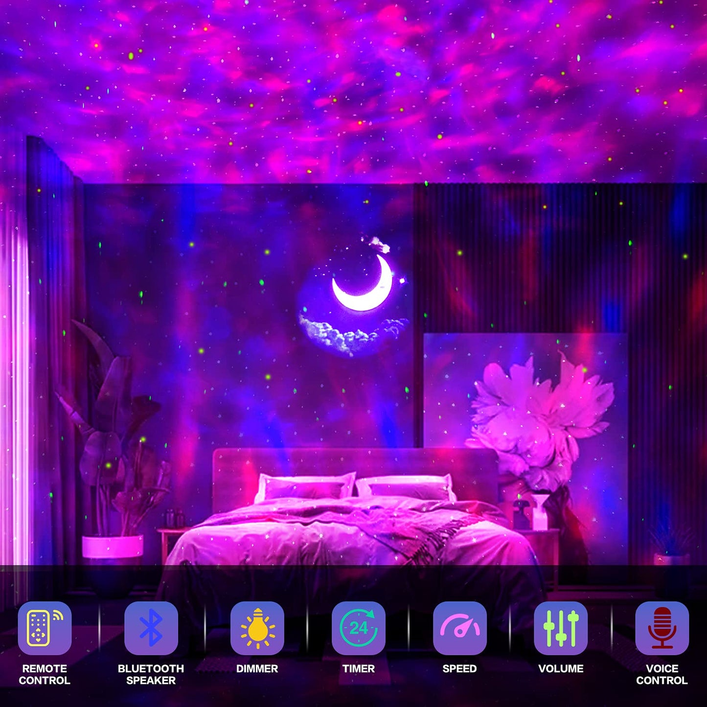 Galaxy Ocean Starry Wave Lights Projector