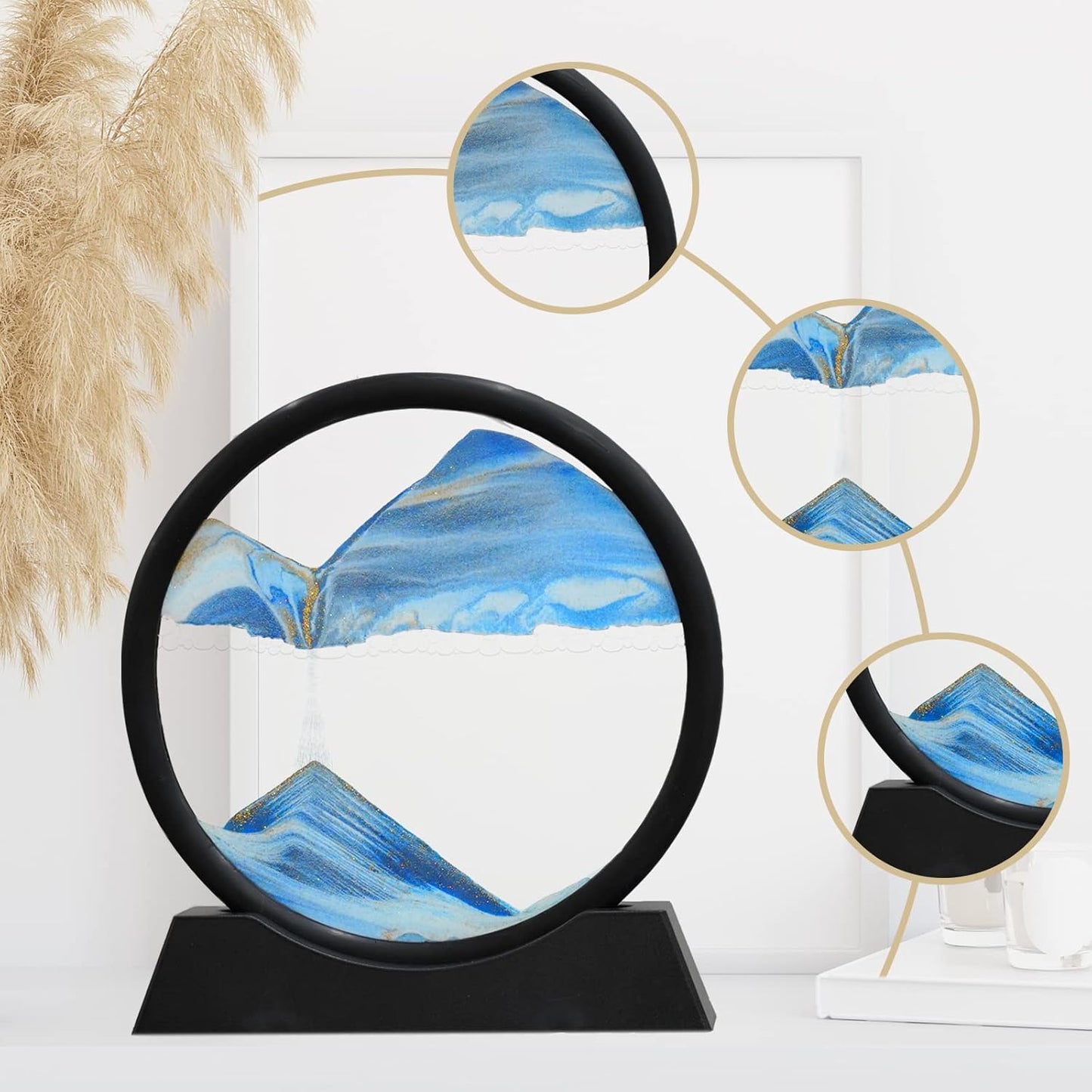 Round Glass 3D Deep Sea Sandscape Moving Sand Art
