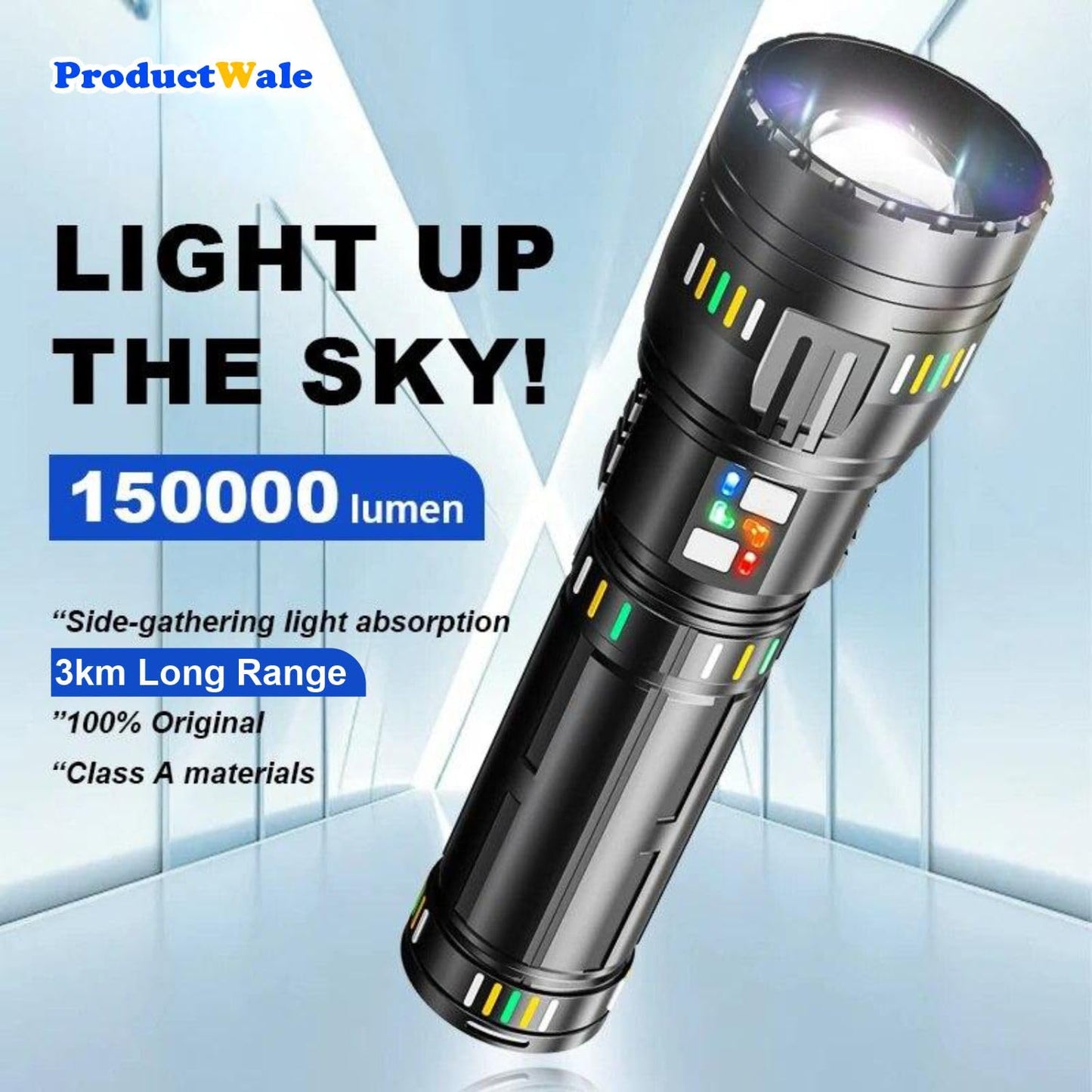 COBA CB-W518 Rechargeable MULTI-FUNCTIONAL Flashlight 3 KM RANGE