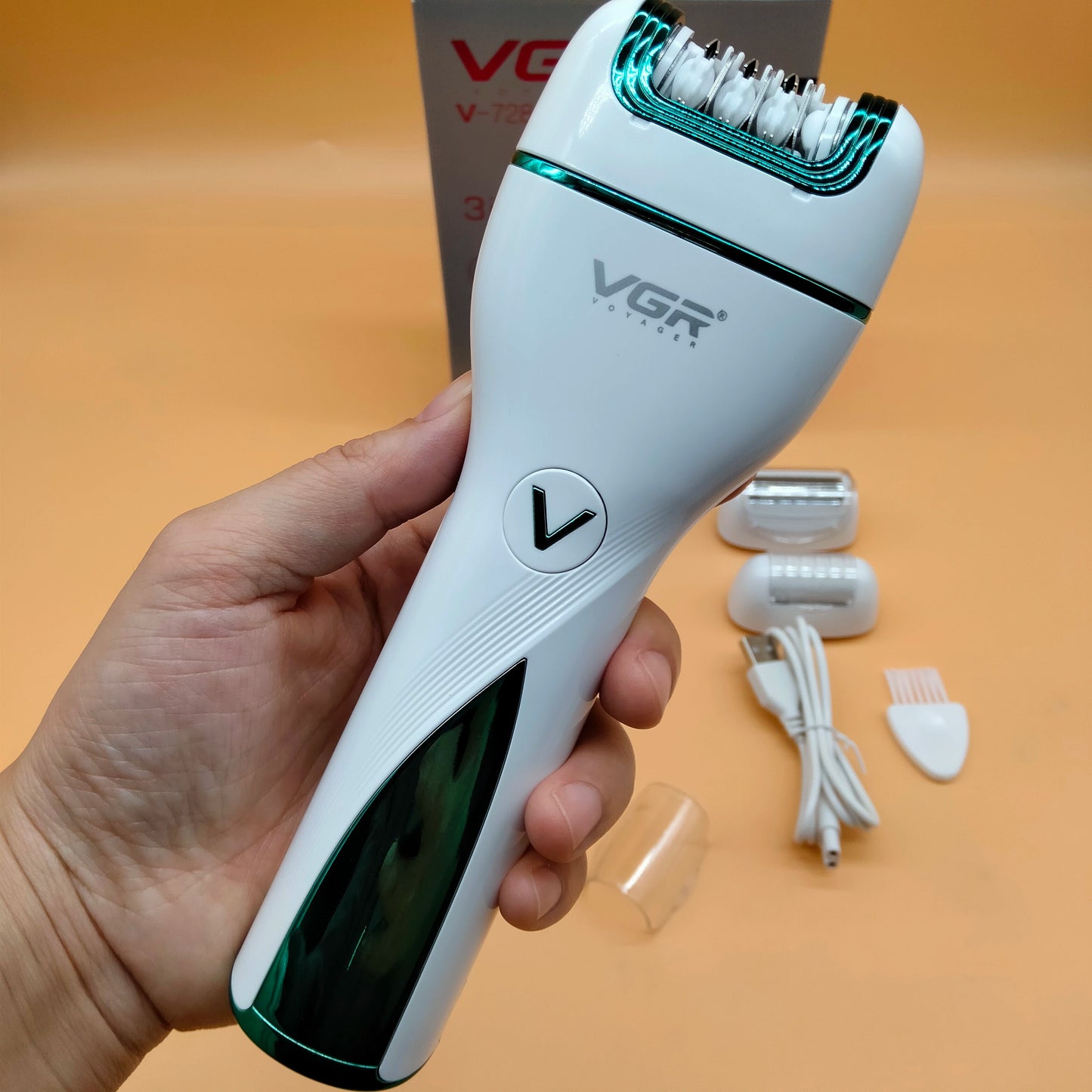 VGR 3in1 Rechargeable Women Epilator Female Hair Removal-Callus Remover