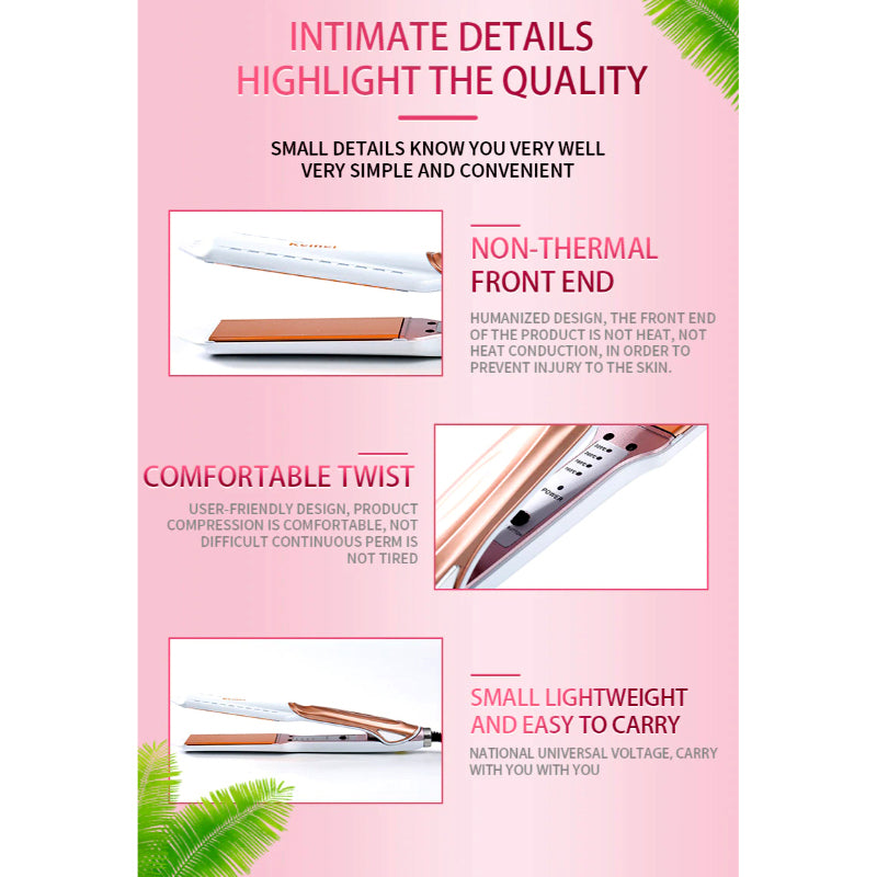 Kemei Professional Hair Straightener With Temperature Control