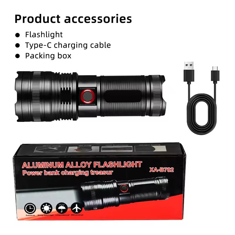 Ruilang Multi-functional Rechargeable Sealed Flashlight Torch- 1.2 KM
