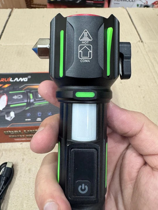 Ruilang Multi-Functional Flashlight LED Powerful Torch- 1 KM Range