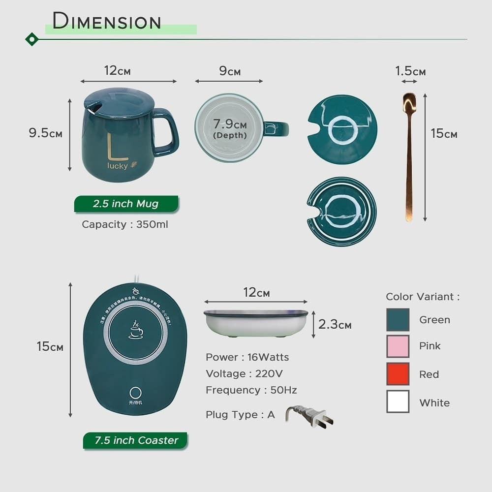 Electric Coffee Mug Warmer Pad, Auto On/Off For Office/Home- 50℃