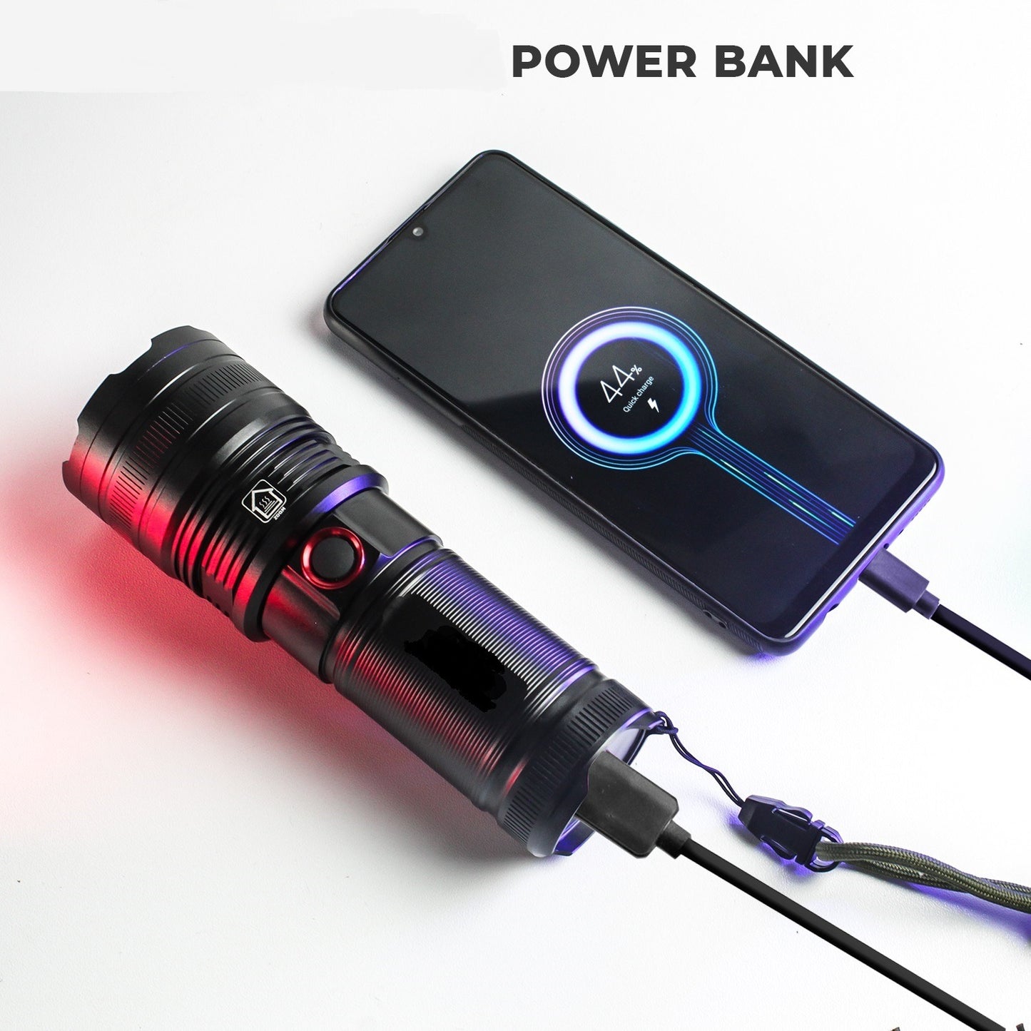 Ruilang Multi-functional Rechargeable Sealed Flashlight Torch- 1.2 KM