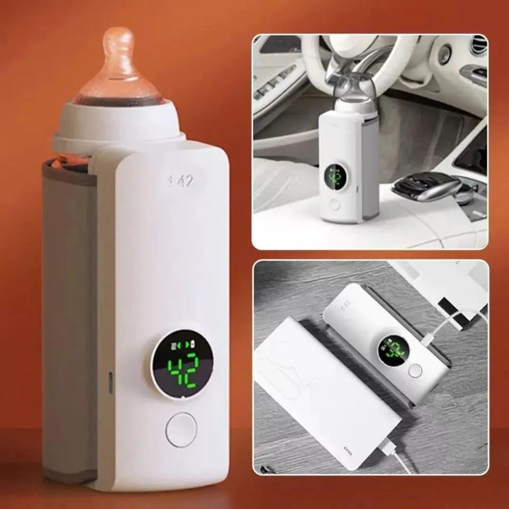 Portable USB Rechargeable Baby Bottle Warmer with Temperature Display