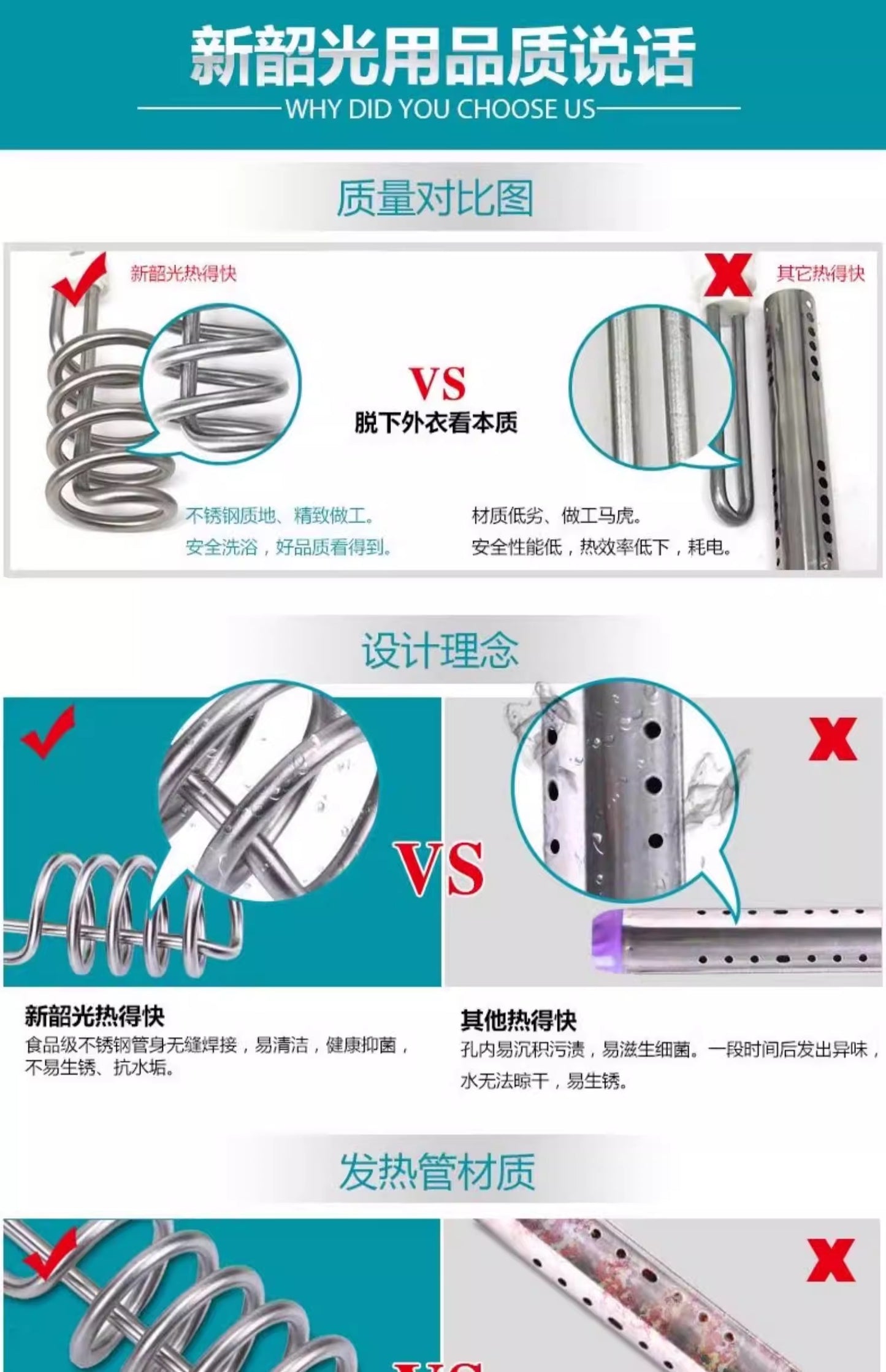 Original F9 Auto ON/OFF Water Heating Rod, Current Free- 2500 Watt