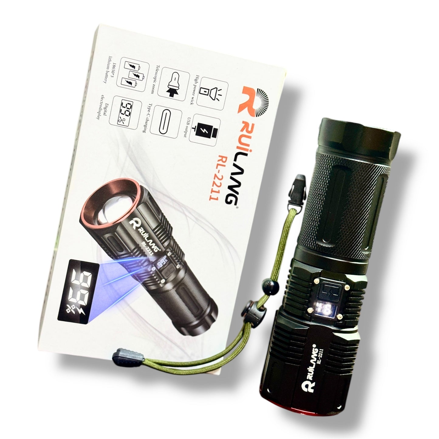 Rechargeable Powerful Multi-Functional Torch- 1.5 Km