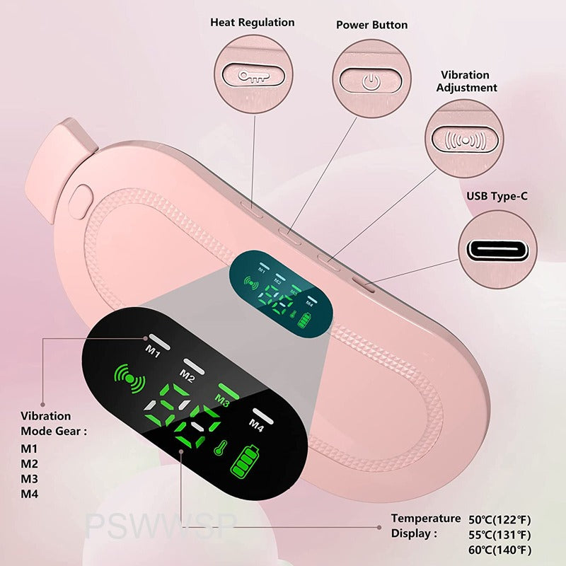 Rechargeable Period Cramp Relief Belt- Electric Heating Belt Massage for Women
