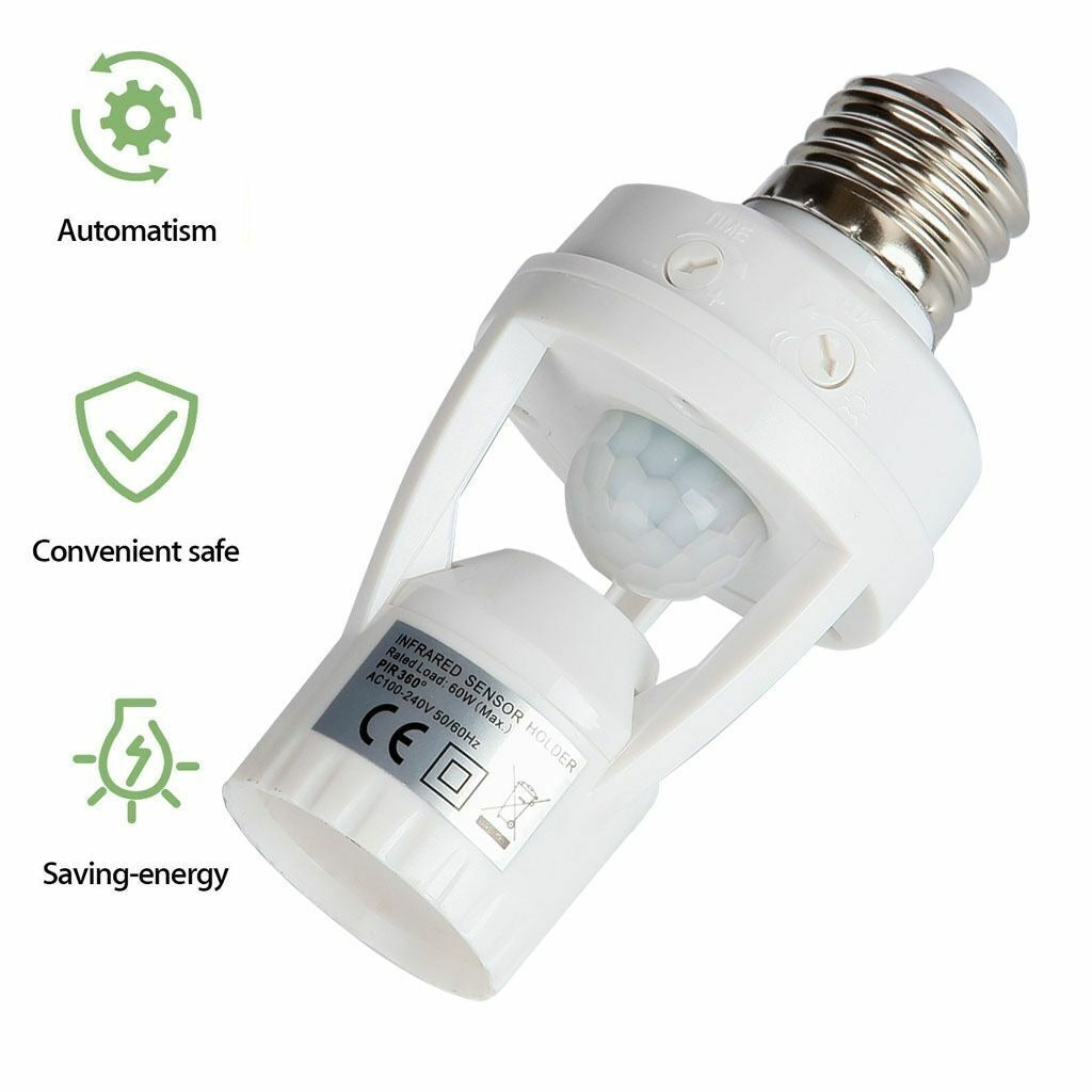 Motion Sensor LED Lamp Bulb HOLDER- Auto ON/OFF