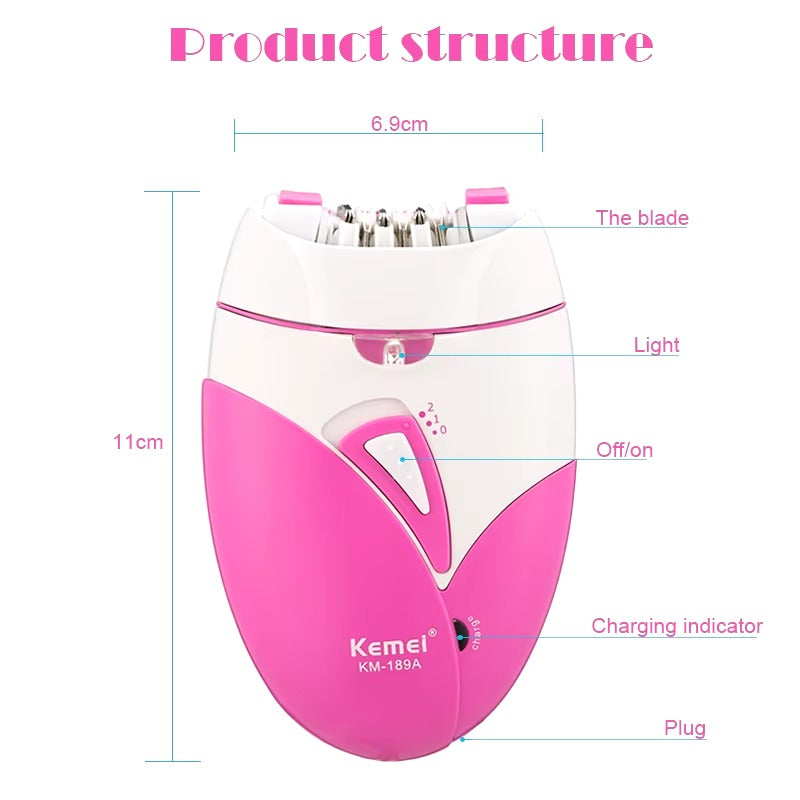 Kemei Rechargeable Painless Ladies Hair Removal SaQiBuy