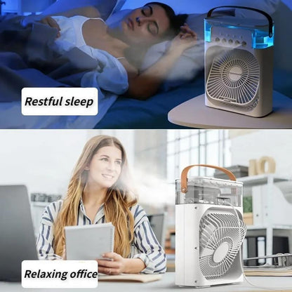 4-IN-1 Multi-Functional Portable Air Humidifier Cooling USB Fan With Color Night Light