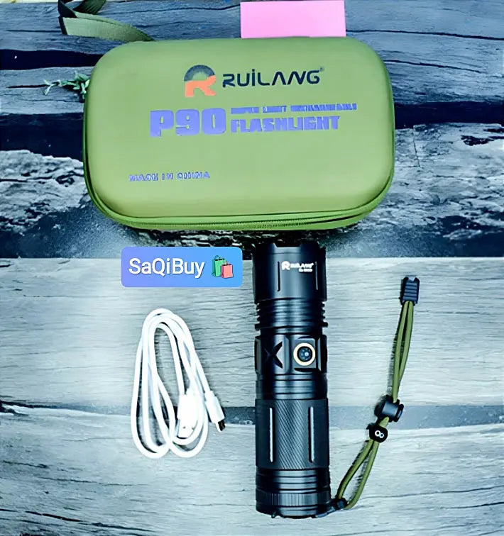 Ruilang P90 Torch Light 8800 mAh Battery- 1 KM Range SaQiBuy