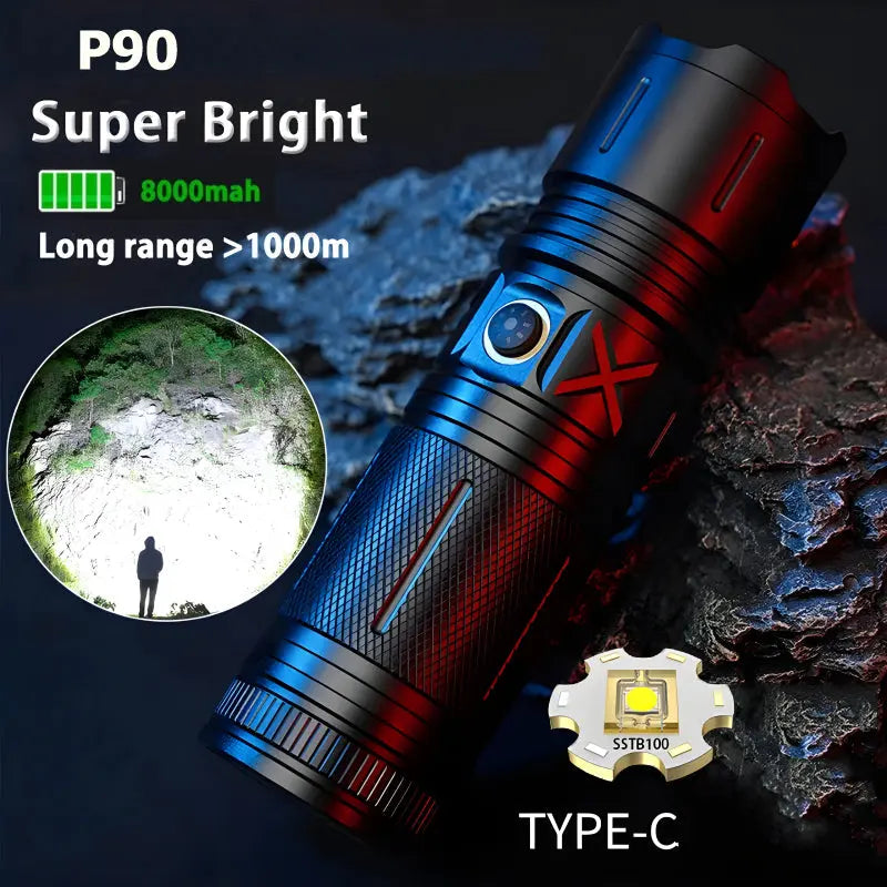 Ruilang P90 Torch Light 8800 mAh Battery- 1 KM Range SaQiBuy