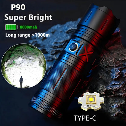 Ruilang P90 Torch Light 8800 mAh Battery- 1 KM Range SaQiBuy