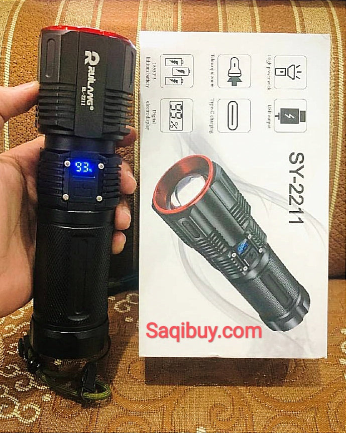 Rechargeable Powerful Multi-Functional Torch- 1.5 Km SaQiBuy