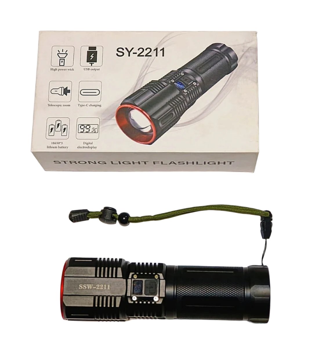 Rechargeable Powerful Multi-Functional Torch- 1.5 Km SaQiBuy