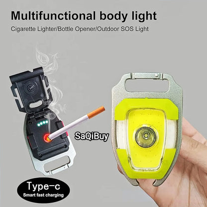 Rechargeable Mini Flashlight + Lighter & Headlight SaQiBuy