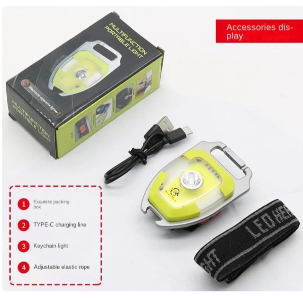 Rechargeable Mini Flashlight + Lighter & Headlight SaQiBuy