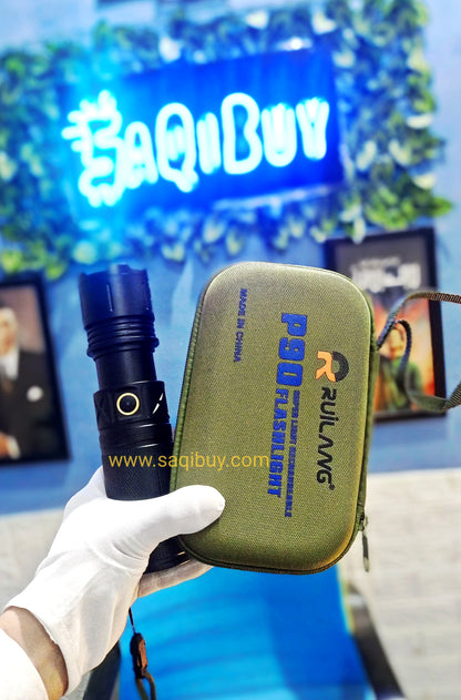 Ruilang P90 امپورٹڈ LED ٹارچ لائٹ 8800 mAh بیٹری- 1.5 کلومیٹر رینج
