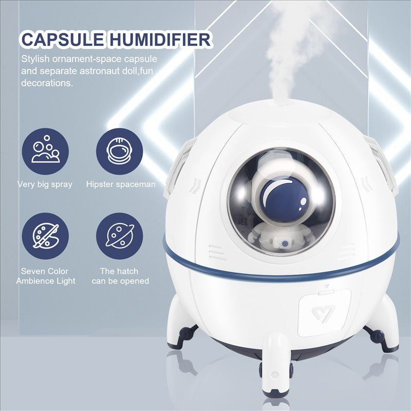 Space Capsule Humidifier With LED Lights SaQiBuy