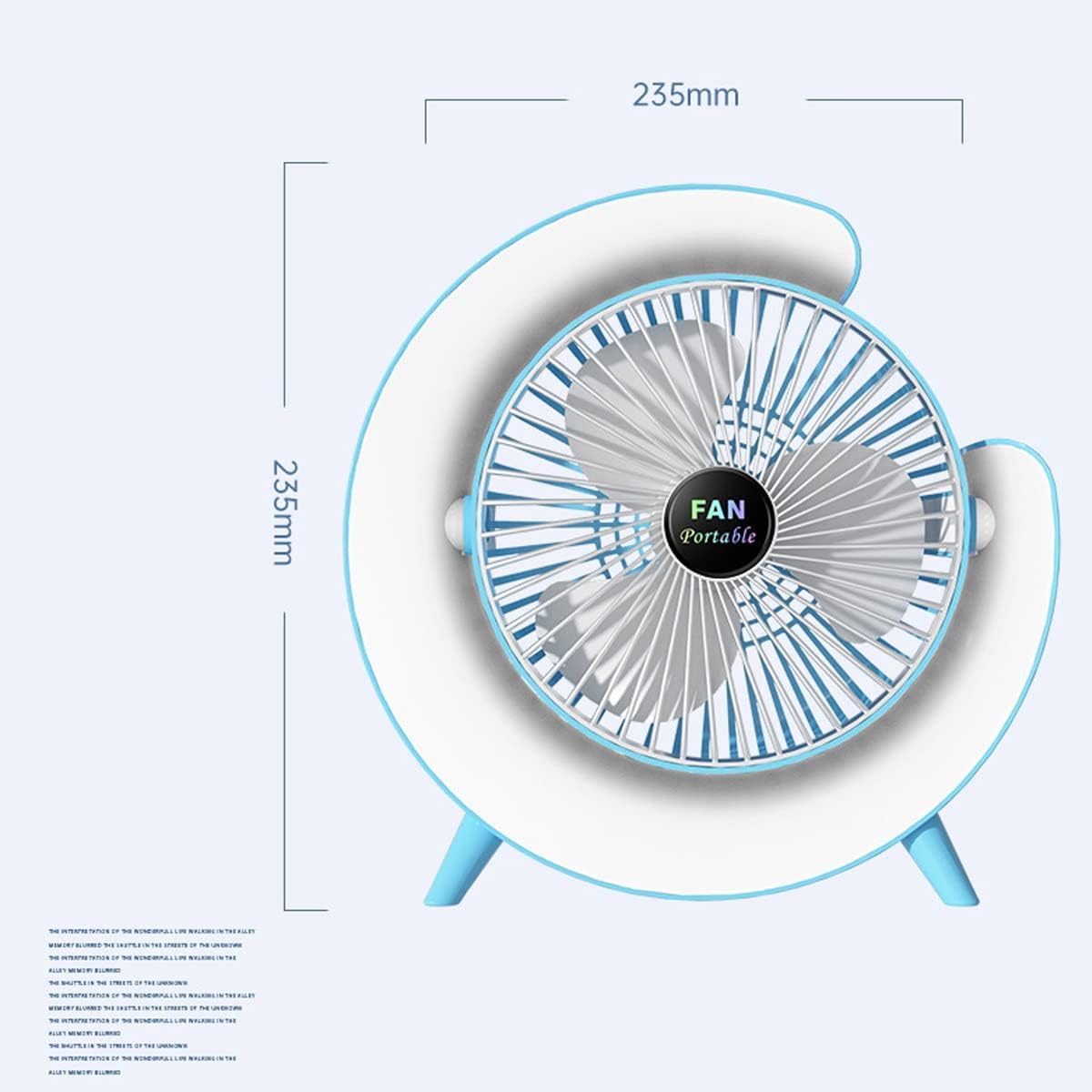 USB Rechargeable Desktop Fan With RGB Lights SaQiBuy