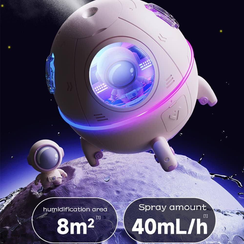 Space Capsule Humidifier With LED Lights SaQiBuy