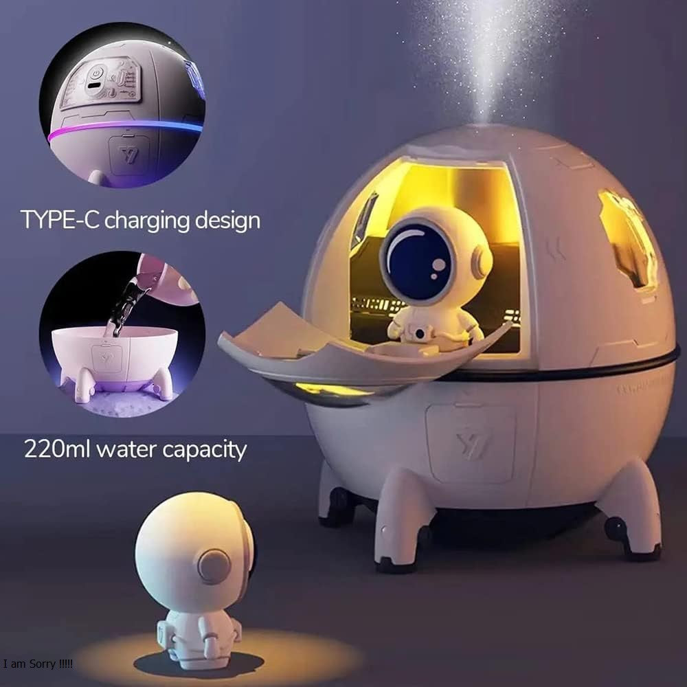 Space Capsule Humidifier With LED Lights SaQiBuy