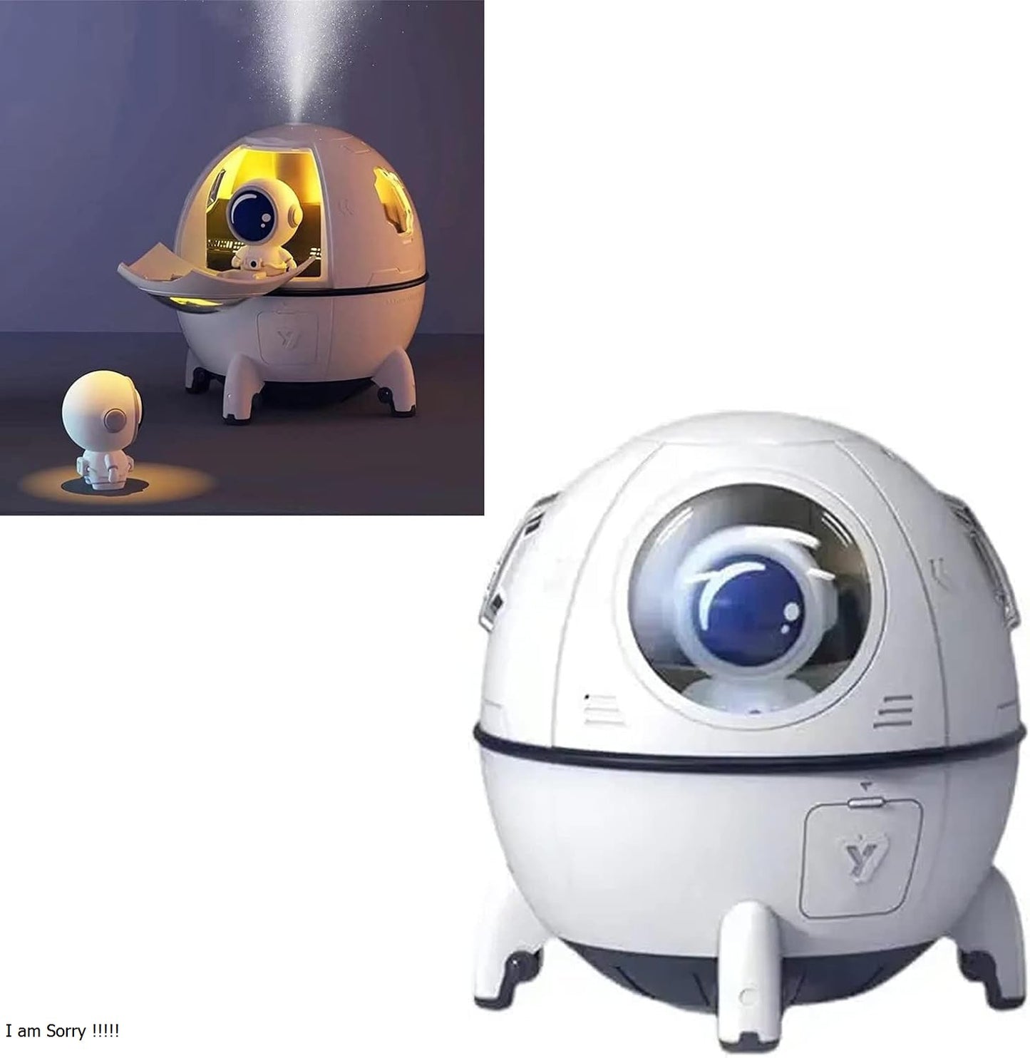 Space Capsule Humidifier With LED Lights SaQiBuy