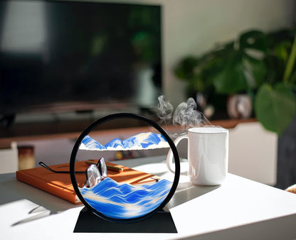 Round Glass 3D Deep Sea Sandscape Moving Sand Art