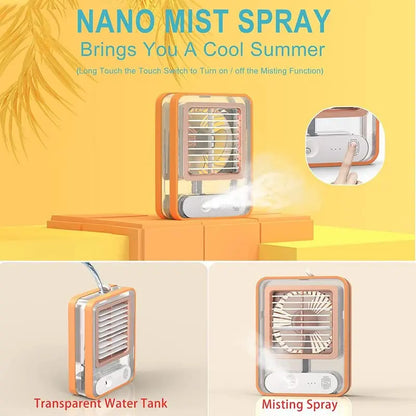 Mini USB Rechargeable Water Tank 3 Speed Cooling Mist Fan SaQiBuy