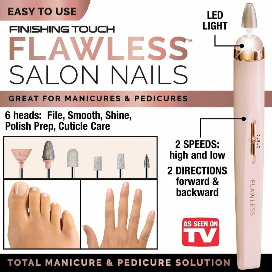 Rechargeable Flawless Salon Nails Manicure KIT SaQiBuy