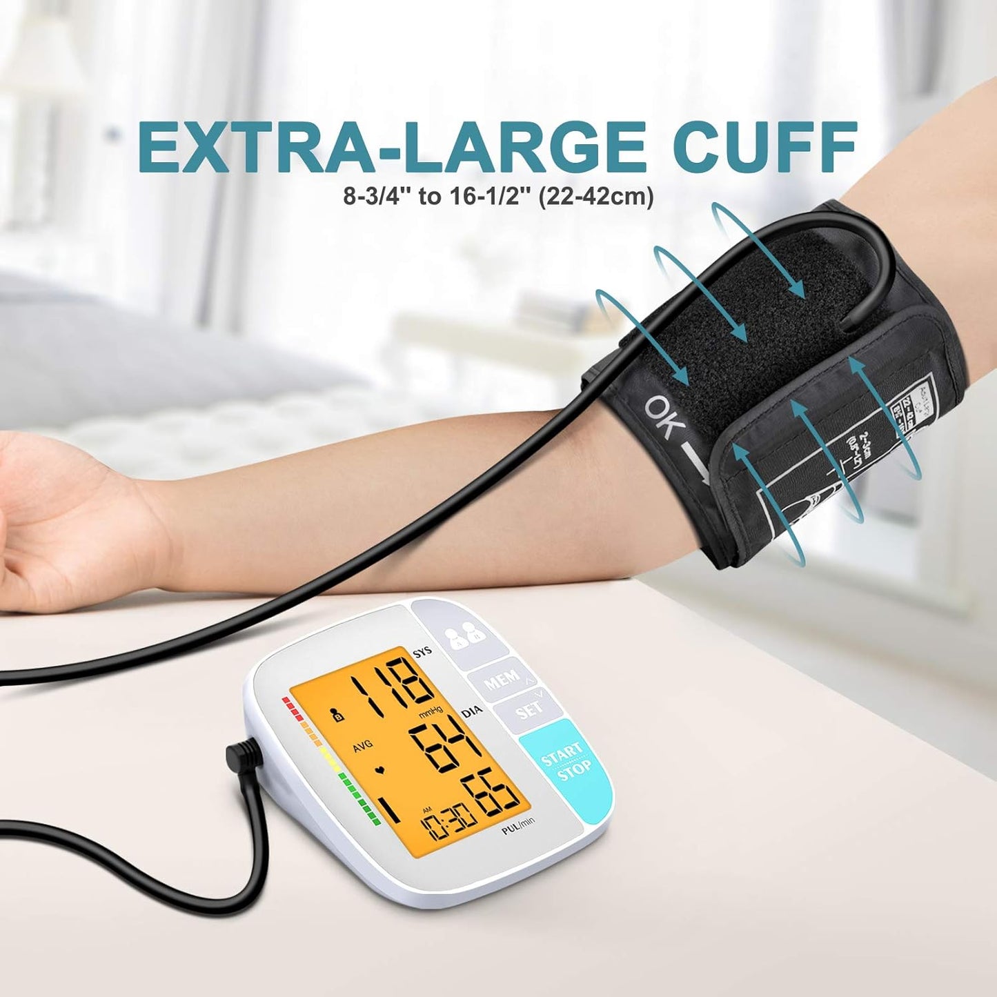 Automatic Upper Arm Blood Pressure Monitor for Home Use SaQiBuy