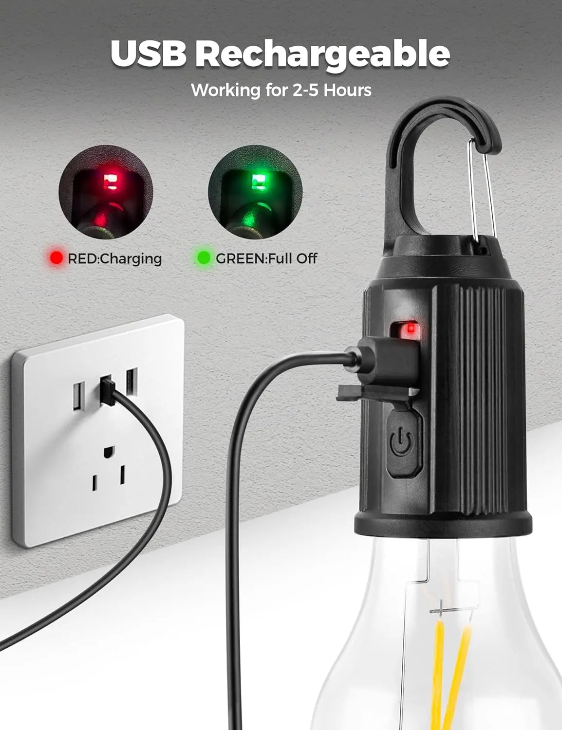 LED Camping Light 400 mAh Type-C USB Rechargeable SaQiBuy