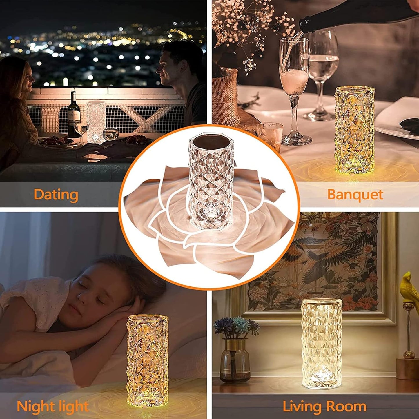 Crystal Touch Control LED Desktop Lamp SaQiBuy