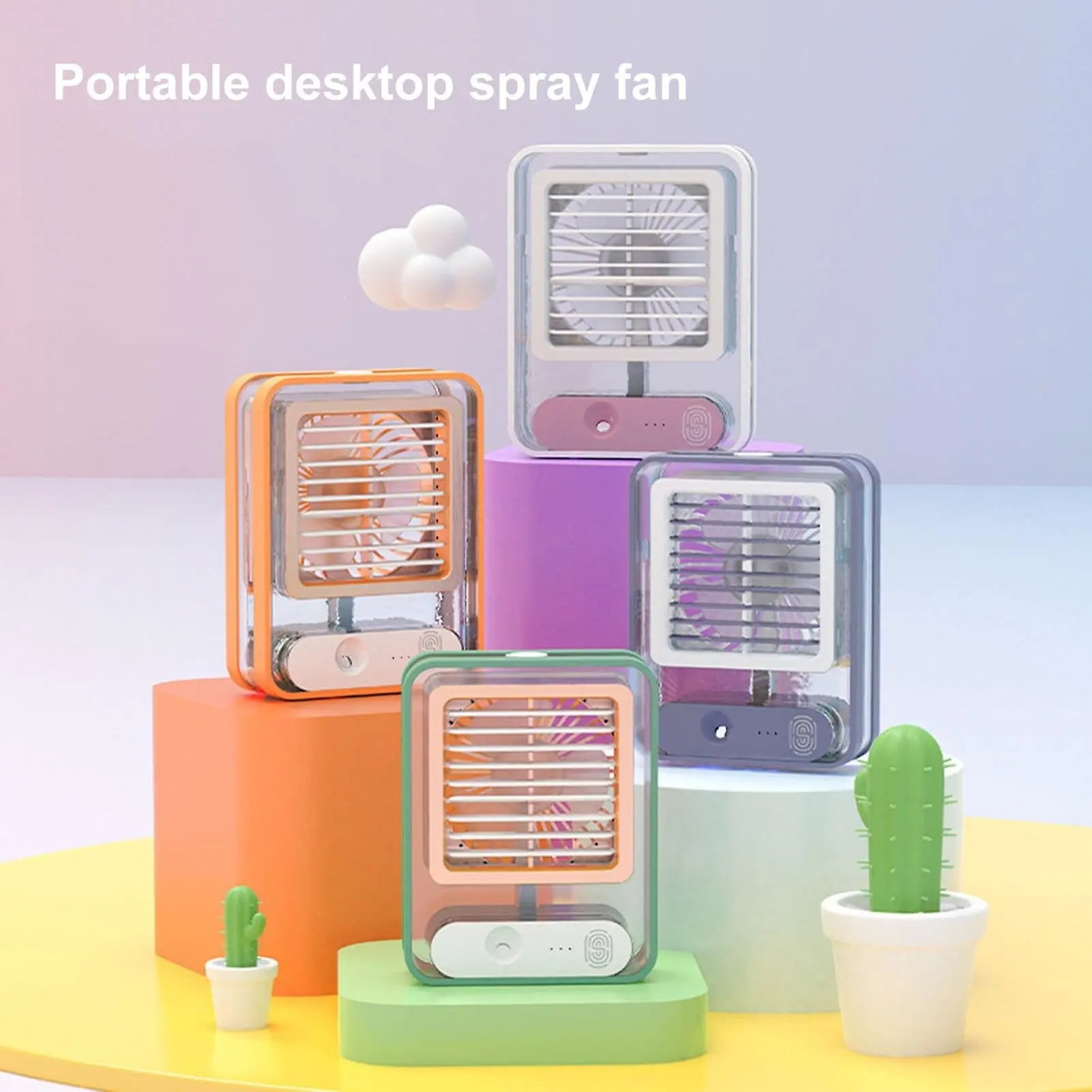 Mini USB Rechargeable Water Tank 3 Speed Cooling Mist Fan SaQiBuy