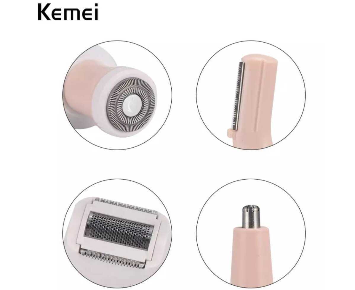 Kemei 4in1 Rechargeable Hair Removal For WOMEN