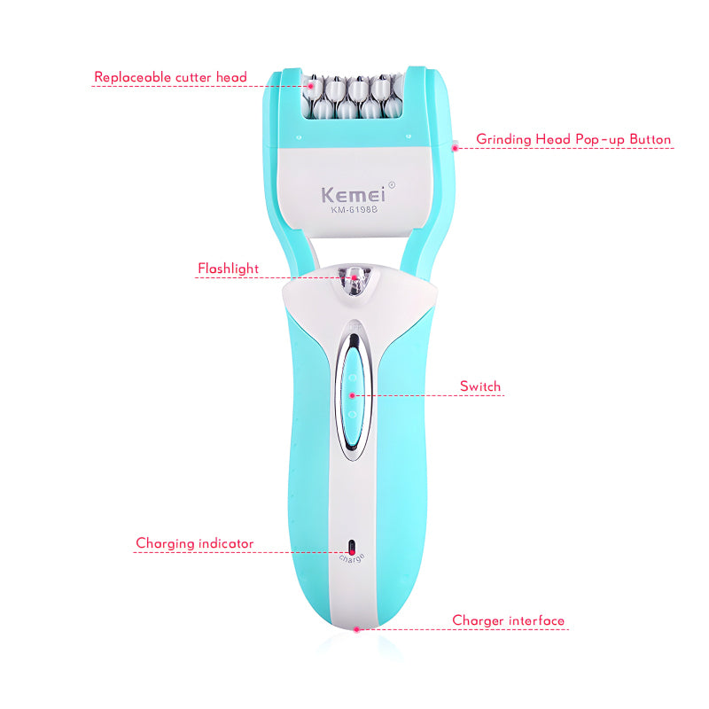 3 in 1 Rechargeable Epilator Shaver & Callous Remover