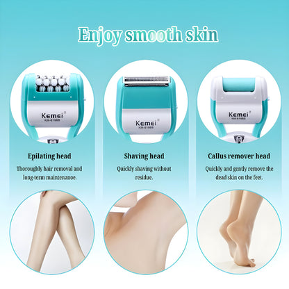 3 in 1 Rechargeable Epilator Shaver & Callous Remover