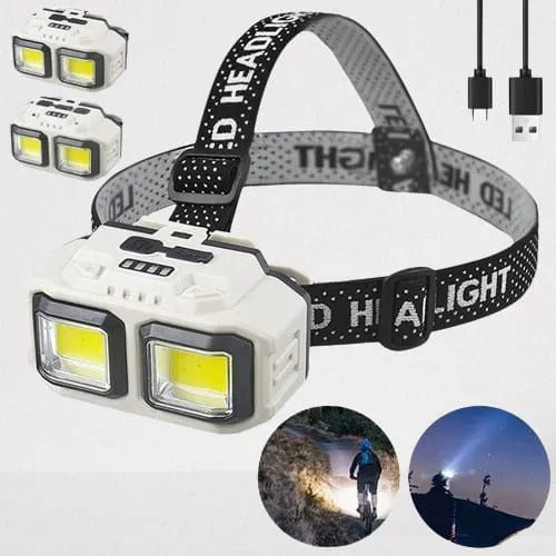Rechargeable Sensor Powerful LED Flashlight Headlamp