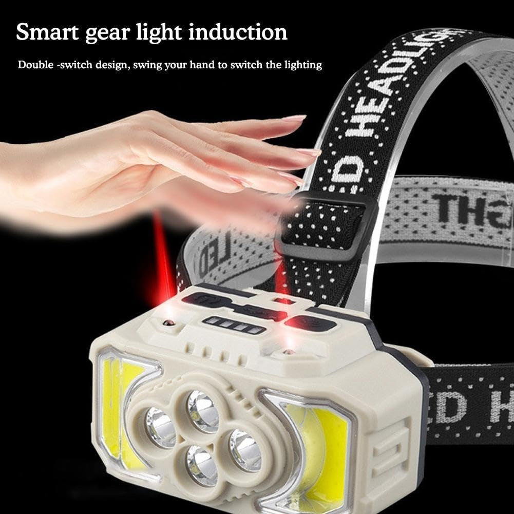 Rechargeable Sensor Powerful LED Flashlight Headlamp