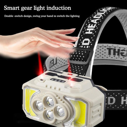 Rechargeable Sensor Powerful LED Flashlight Headlamp