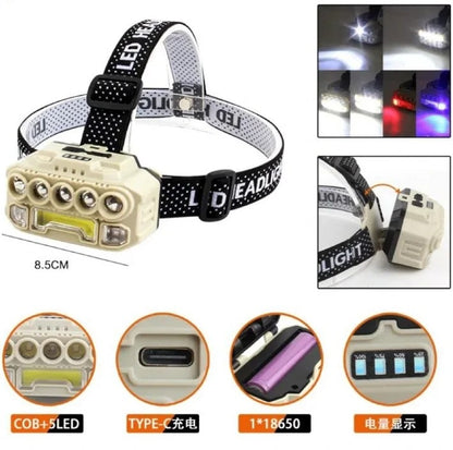 Rechargeable Sensor Powerful LED Flashlight Headlamp