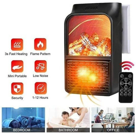 Mini Electric Remote Control Flame Heater - 1000 Watt