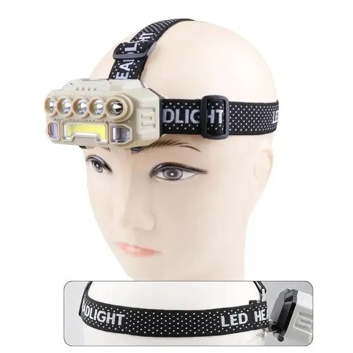 Rechargeable Sensor Powerful LED Flashlight Headlamp